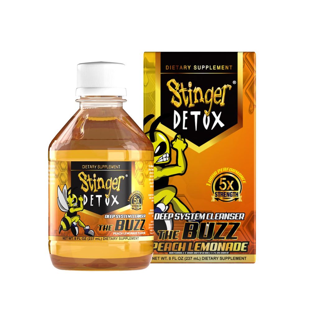 Stinger Detox Buzz 5X Extra Strength Drink 8 FLOZ Peach Lemonade